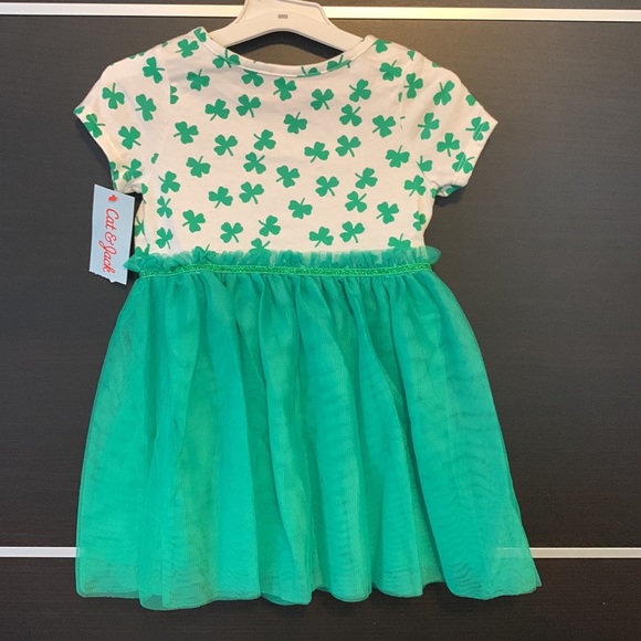 Cat & Jack Girls Tulle Short Sleeve St. Patrick’s Day Dress - Picture 10 of 12